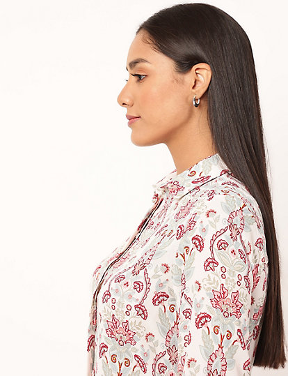 Floral Collared Neck Blouse