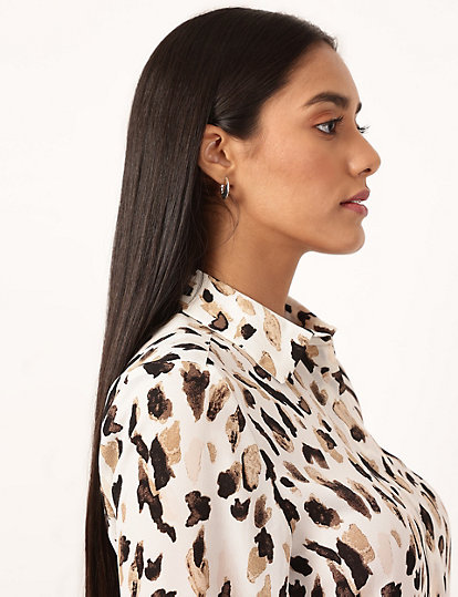 Printed Collared Neck Blouse