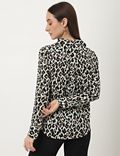 Leopard Print Collared Neck Shirt