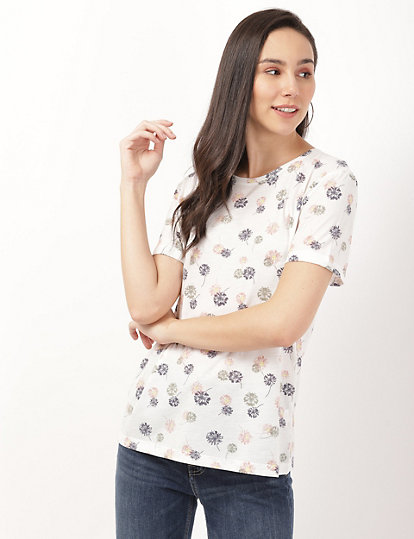 Relaxed SS Crew Floral AOP