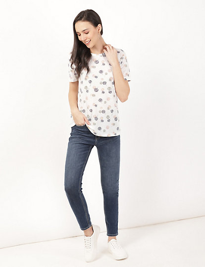Relaxed SS Crew Floral AOP