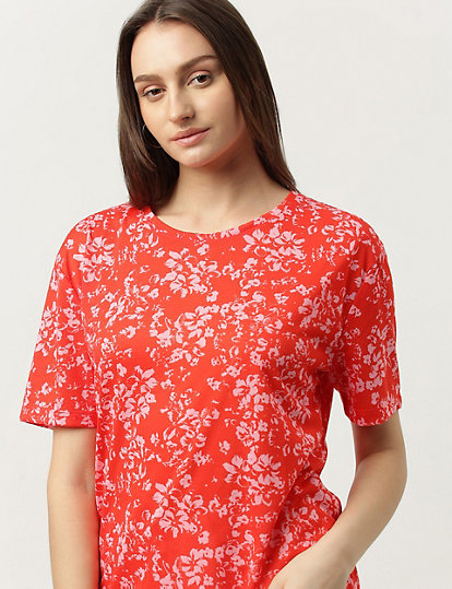 Floral Printed Short Sleeve T-Shirt