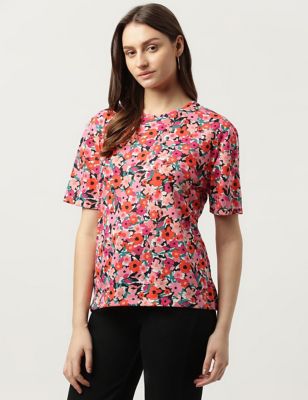 Floral Printed Round Neck T-Shirt