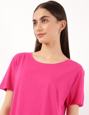 Marks & Spencer RELAXED FIT CREW NECK - Basic T-shirt - peach/apricot -  Zalando.de