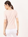 Pure Cotton Plain V-Neck T-shirt