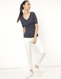 Pure Cotton Polka Dot V-Neck Tee