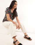 Pure Poly Floral Print Round Neck Top
