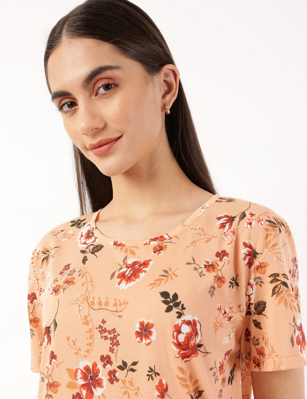 Pure Poly Floral Print Crew Neck T-shirt