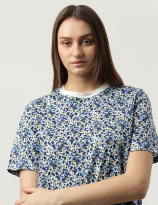 Pure Cotton Printed Round Neck TShirt