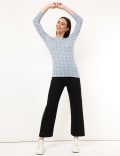 Cotton Mix Geometric Round Neck T-shirt