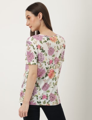 0401~printed crew-neck t-shirt main image 1