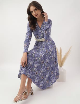 Floral Print Handkerchief Hem Dress