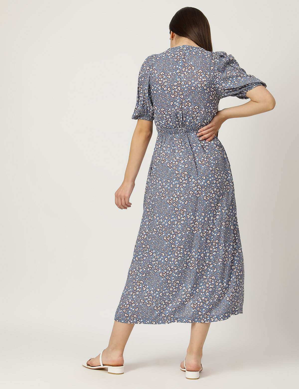 Pure Modal Printed Tie-up Neck Dress