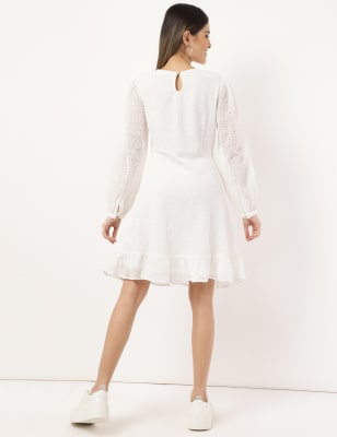 Embroidered Round Neck Dress