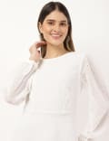 Embroidered Round Neck Dress