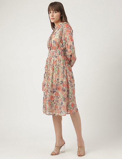 Fit and Flared  Printed Dress