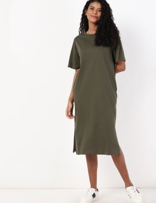 Pure Cotton T-Shirt Midi Dress