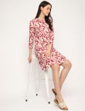 Viscose Mix Printed Round Neck Dress