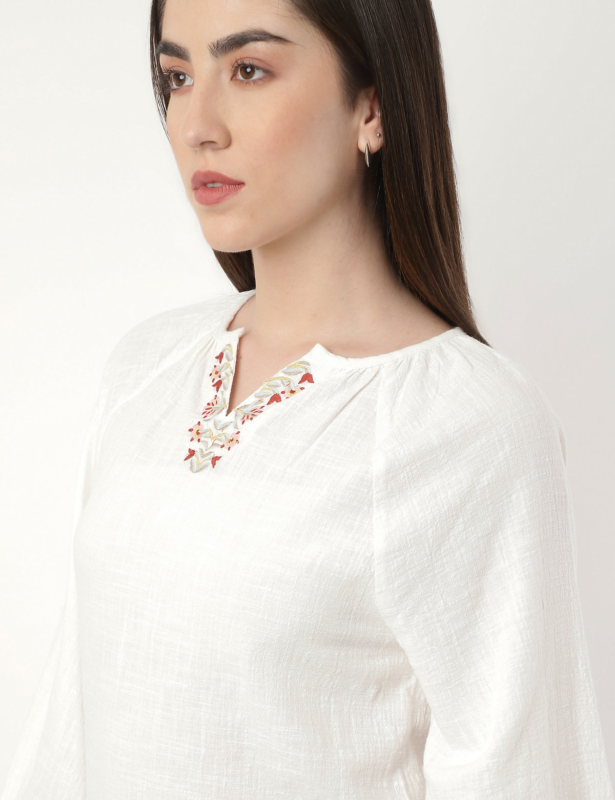 Pure Viscose Printed Tie-Up Neck Blouse