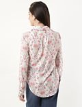 Pure Viscose Floral Collared Neck Blouse