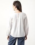 Pure Cotton Embroidery Round Neck Blouse