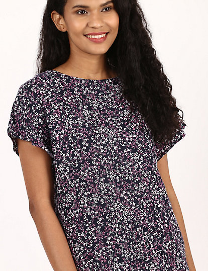 Relaxed Print Detail Top