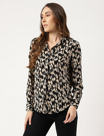 Abstract Print Full Sleeves Blouse