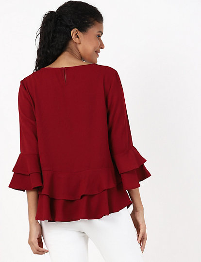 embroidered frill top