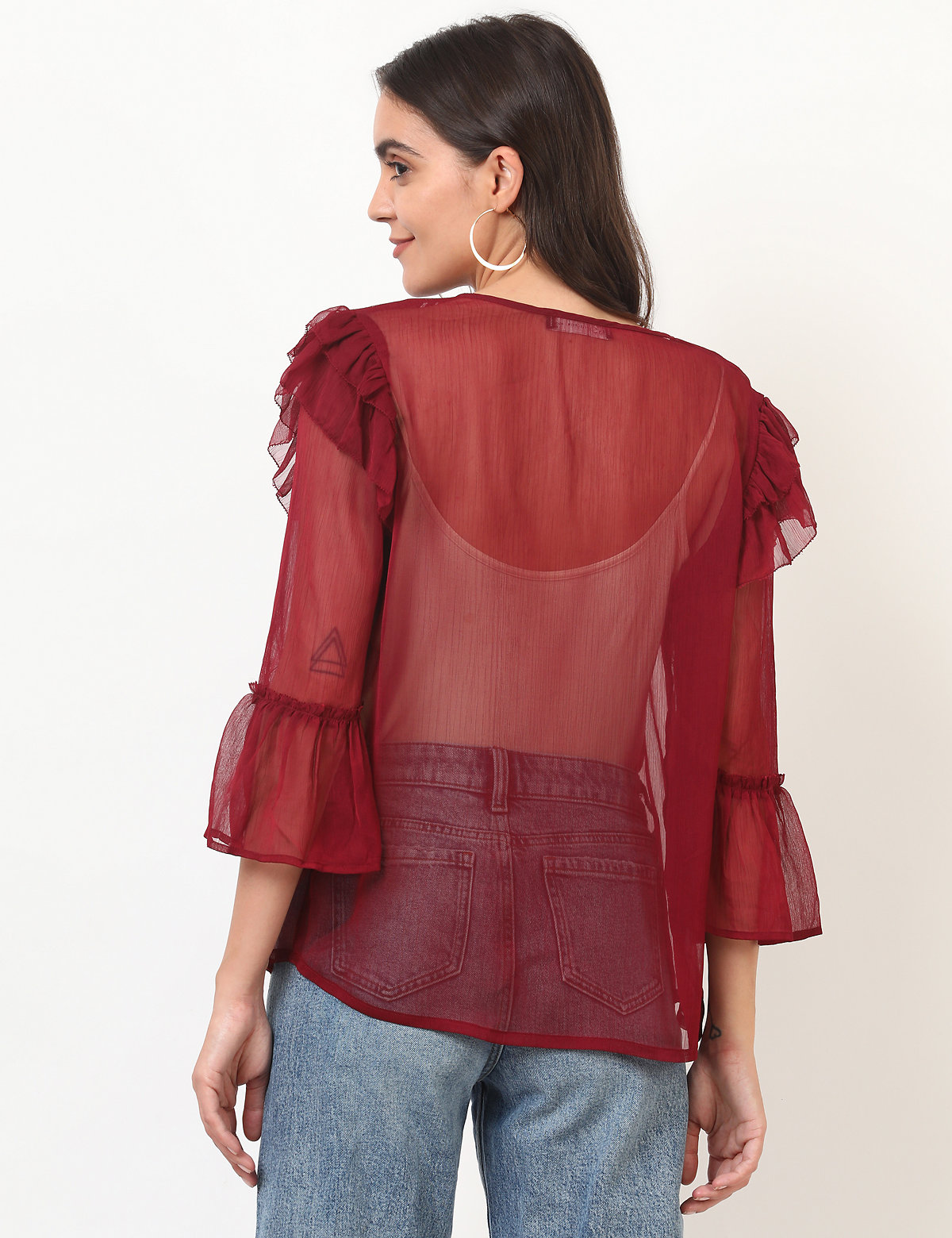 Pure Poly Pleated Round Neck Top