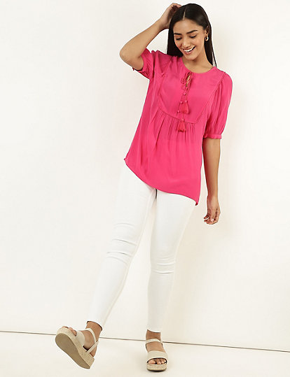 Pure Poly Plain Round Neck Top