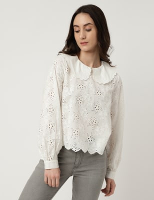 Pure Cotton Peter Pan Collar Blouse