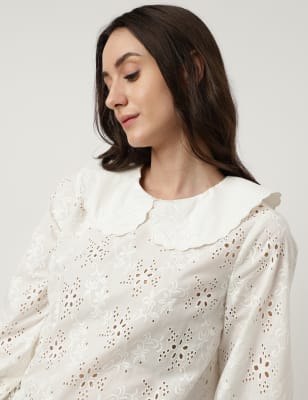 Pure Cotton Peter Pan Collar Blouse