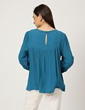 Pure Viscose Embroidered Round Neck Top