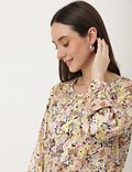 Pure Poly Floral Print Round Neck Blouse