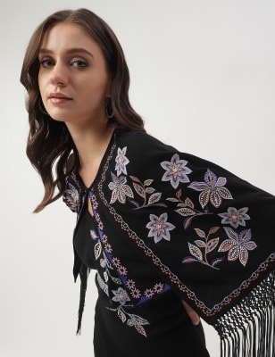 Embroidered cape clearance jacket