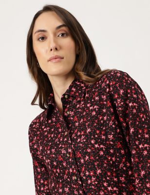 Linen Floral Printed Regular Fit Shirt