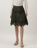 Embroidered Knee Length Skirt