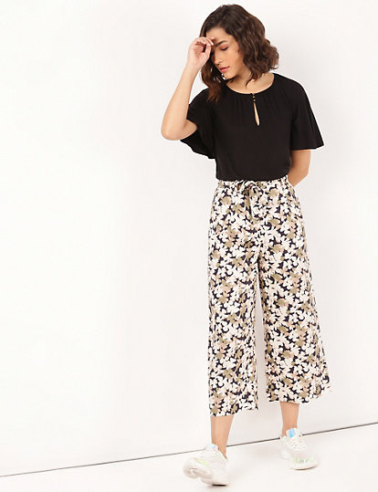 Pure Lyocell Printed Regular Fit Culottes