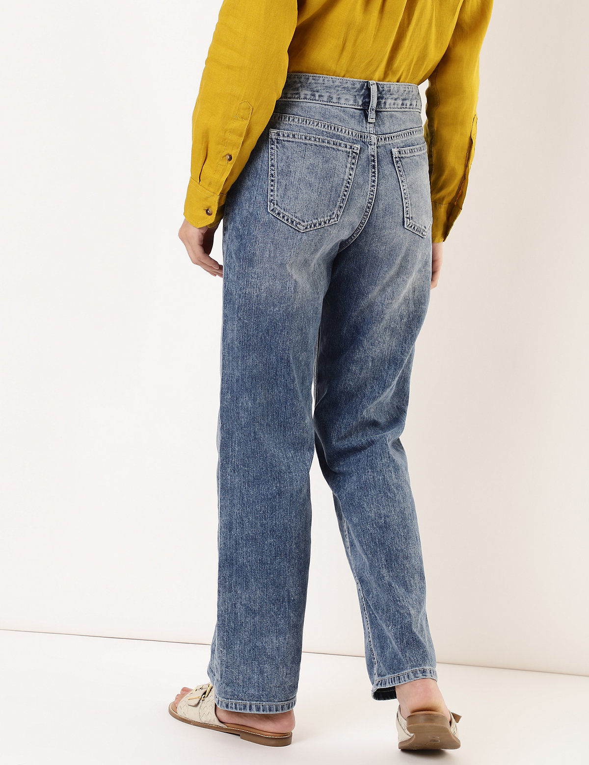 Pure Cotton Plain Regular Fit Jeans