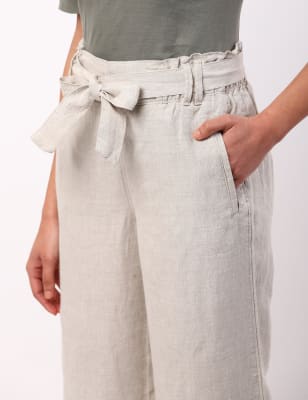 Pure Linen Wide Leg Trousers