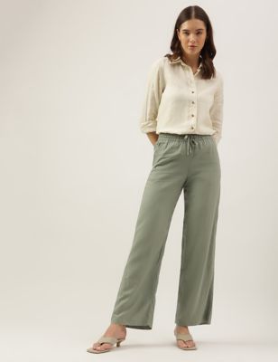 Buy CAMOUFLAGE PRINT GREEN WIDE LEG JEANS for Women Online in India