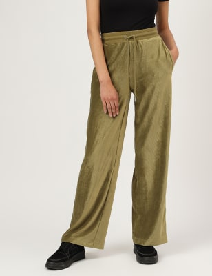 Velour Wide Leg Joggers