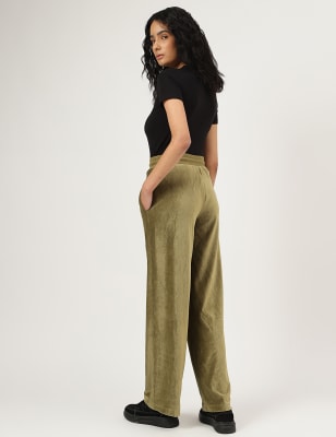 Velour Wide Leg Joggers