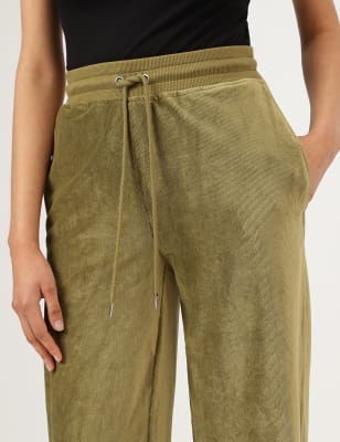 Velour Wide Leg Joggers