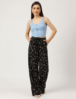 Floral linen trousers - Woman