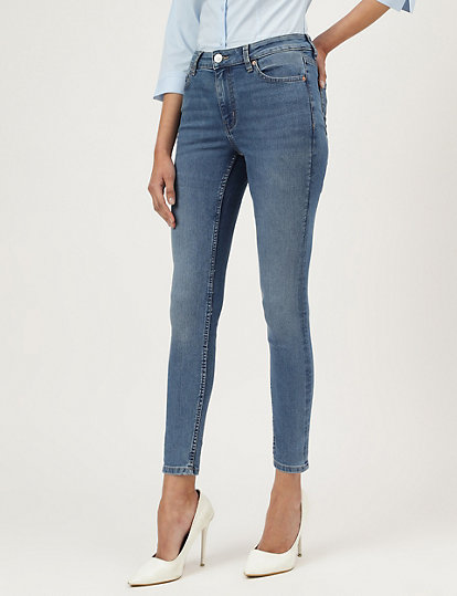 Skinny Fit Cotton Blend Jeans