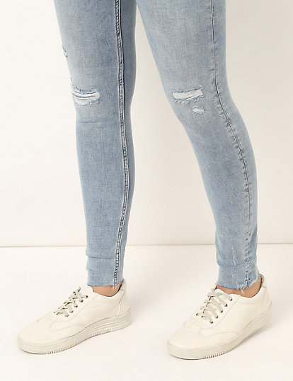 Cotton Mix Plain Skinny Fit Jeans