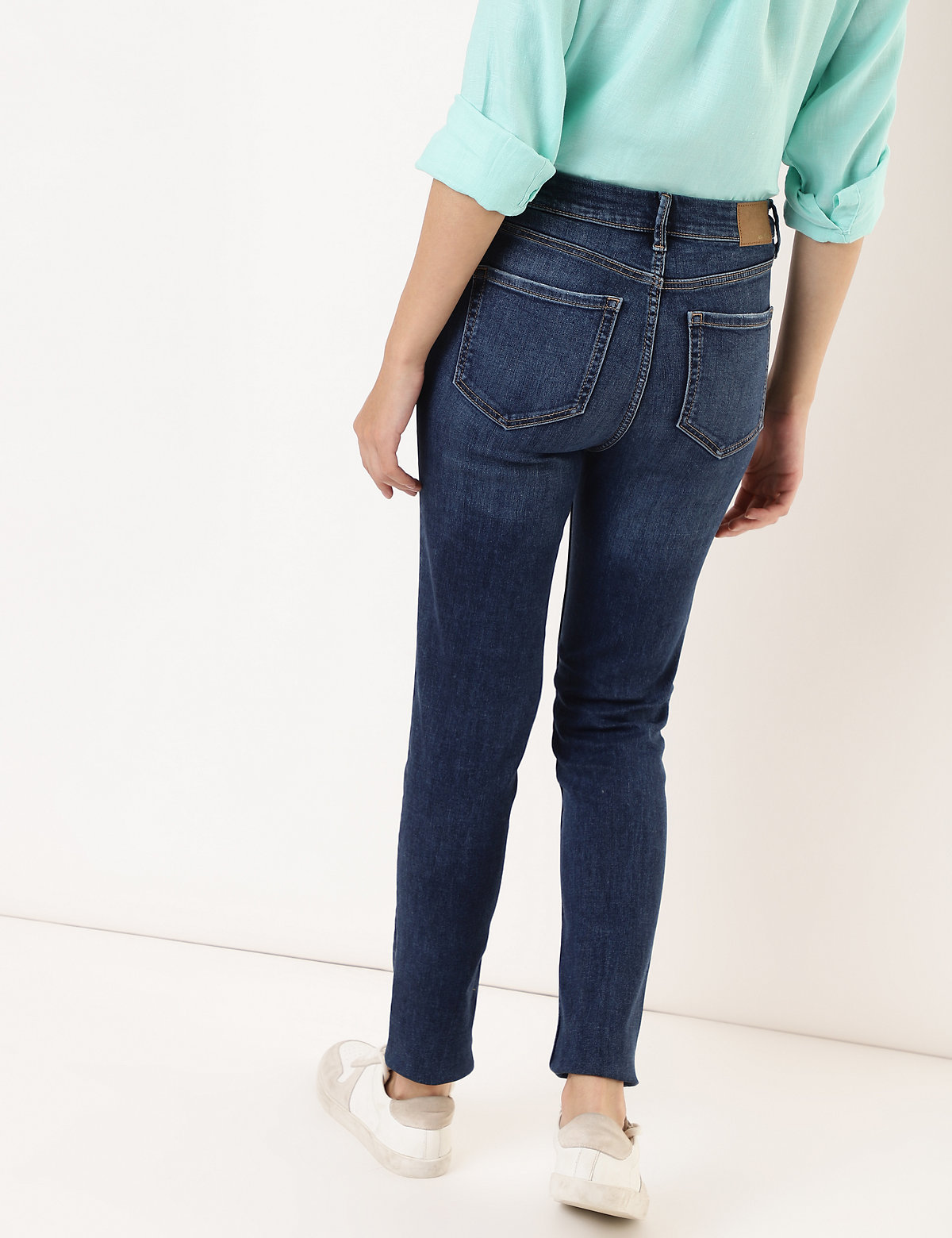 Cotton Mix Plain Skinny Fit Jeans