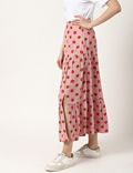 Pure Viscose Floral Flared Fit Skirt