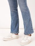 Cotton Mix Plain Slim Flared Jeans
